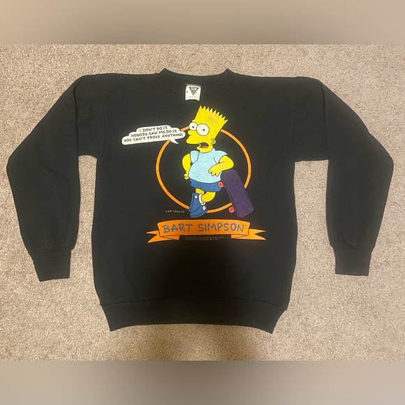 Vintage 1990 Bart Simpson Crew Neck - Picture 1 of 5